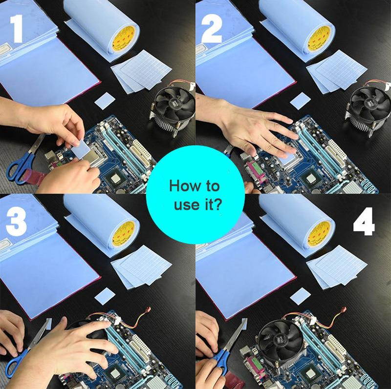 10PCS New 100mm*100mm*2mm CPU Heatsink Cooling Conductive Silicone Pad Thermal Pad high quality