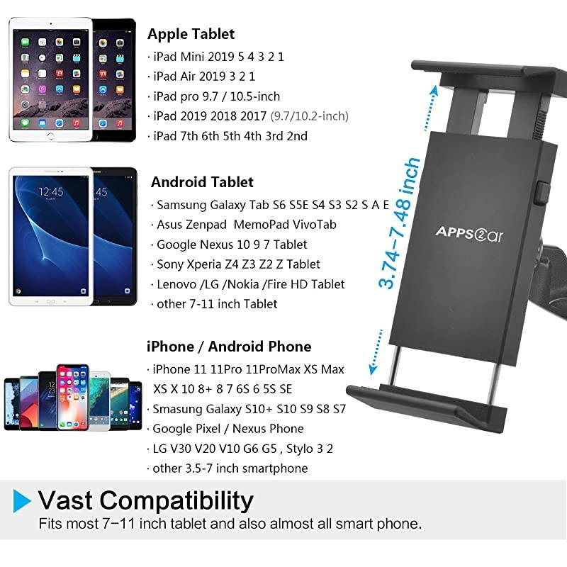 Universal Car Mount 2 in 1 CD Slot Tablet Car Mount for 711 inch Tablet CD Player Cell Phone Holder for 357 inch Smartphone  Tablet Car Mount Dash Holder Stand for iPad ProAirMini