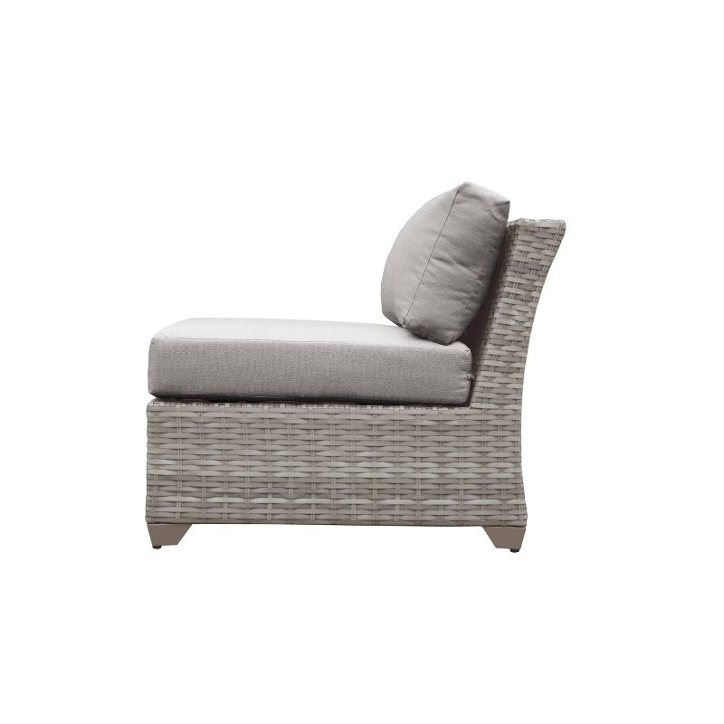 Nolin 7pc Sectional Weathered Brown Frame Sunbrella Spectrum Denim Fabric - La-Z-Boy