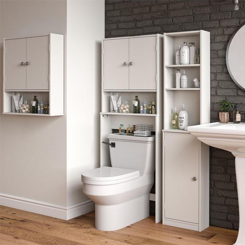 RealRooms Basin Space Saver, Bathroom Toilet Storage Furniture, White