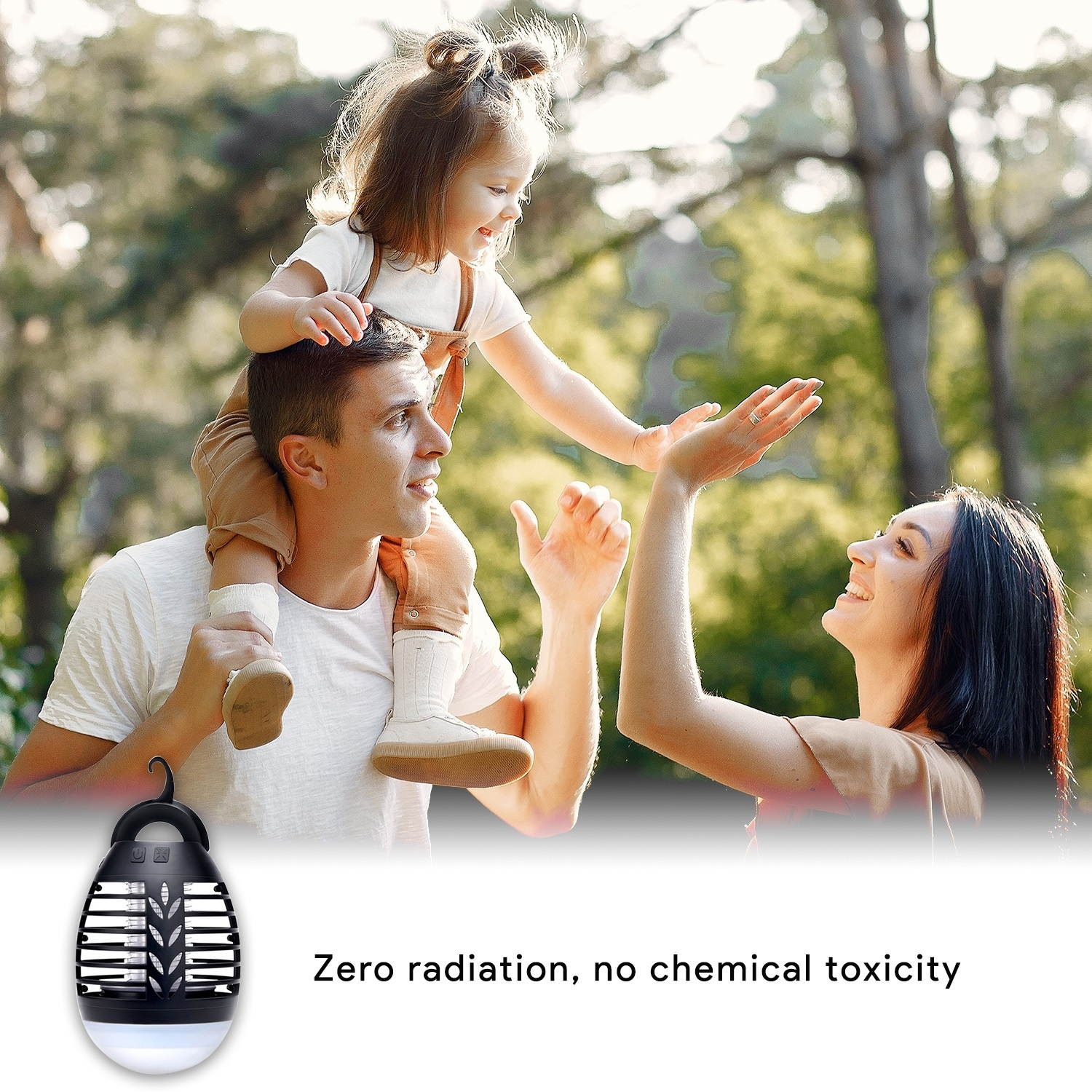 Dartwood Outdoor Bug Zapper - Waterproof, USB Rechargeable and Battery Powered Mosquito Killer, Insect Trap and Fly Swatter