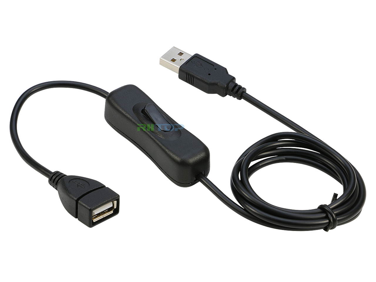 RIITOP USB Switch On Off Data and Power Extension Cable Adapter 3ft For iOS System, Raspberry Pi (2Pack)