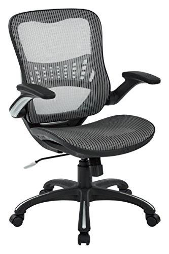 office star mesh seat & back manager's chair, grey