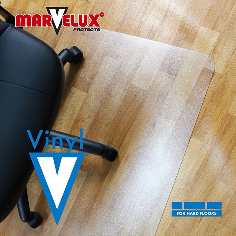 Vinyl PVC Office Chair Mat for Hardwood Floors 48 x 51 | Transparent Hard Floor Protector Rectangular | Multiple Sizes