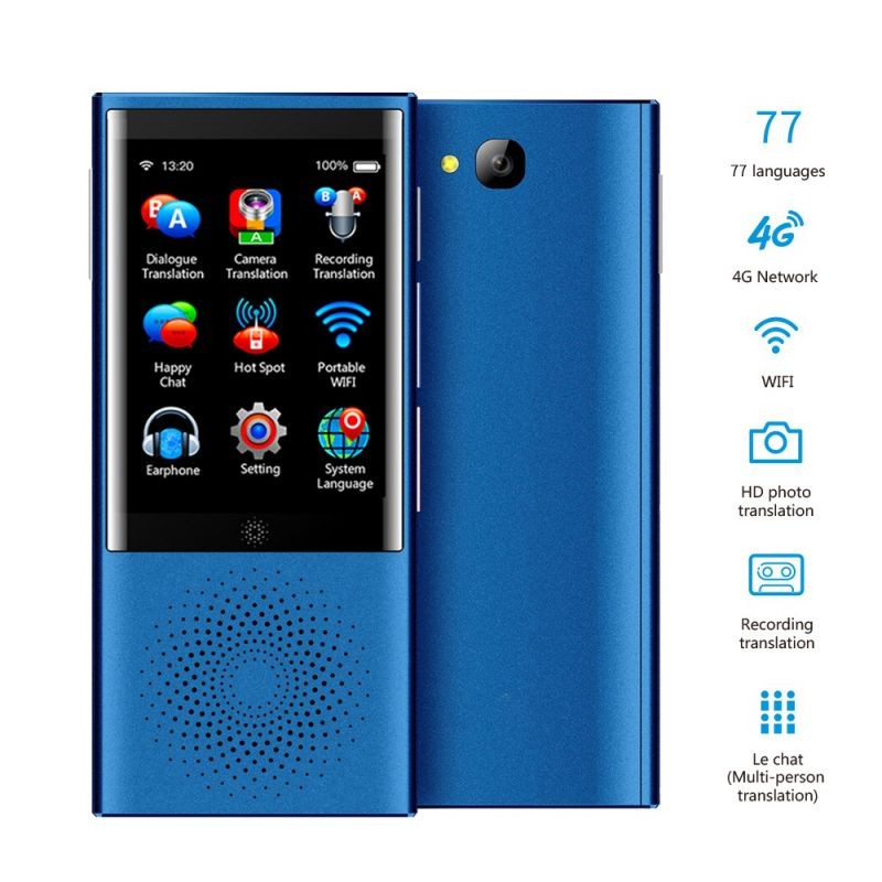 boeleo W1 Portable AI Translator Device with 2.8 Inch HD Touchscreen 4G/WiFi/Hotspot/Offline Support 77 Languages Two Way Real Time Voice Translation for Learning Travel Shopping Business