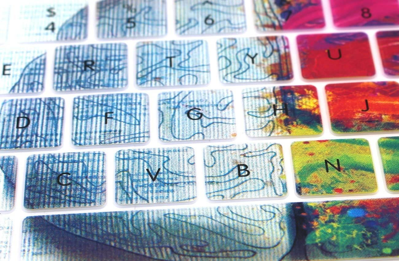 HRH Silicone Keyboard Cover Compatible Newest MacBook Pro with Touch Bar 13 Inch and 15 Inch(A2159/A1989/A1706,A1990/A1707) 2019 2018 2016 2017 Release,Creative Brain