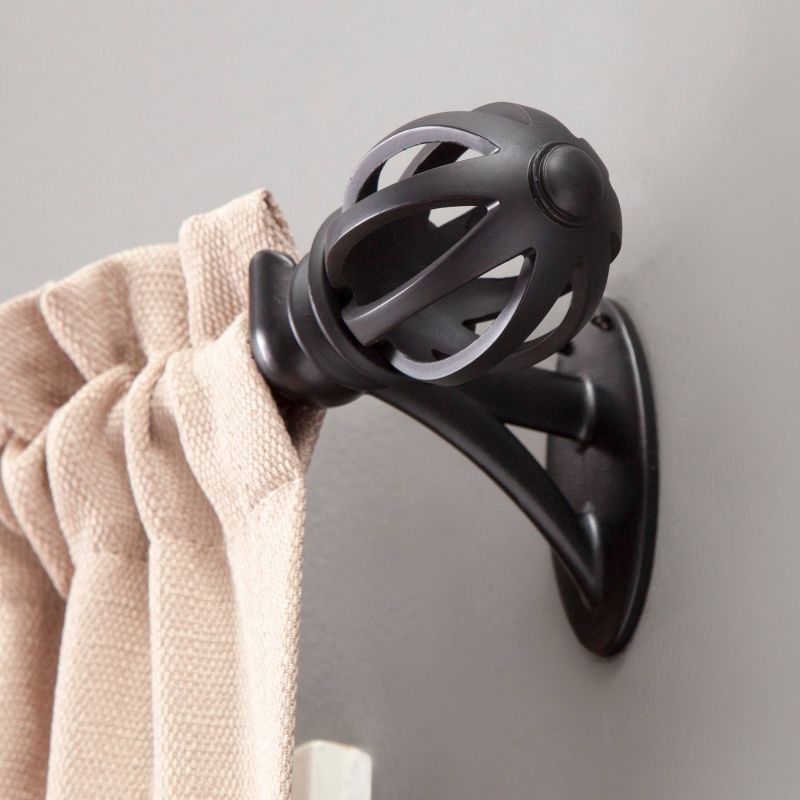 36"-66" Fast Fit Easy Install Lily Cage Adjustable Curtain Rod Black - Kenney