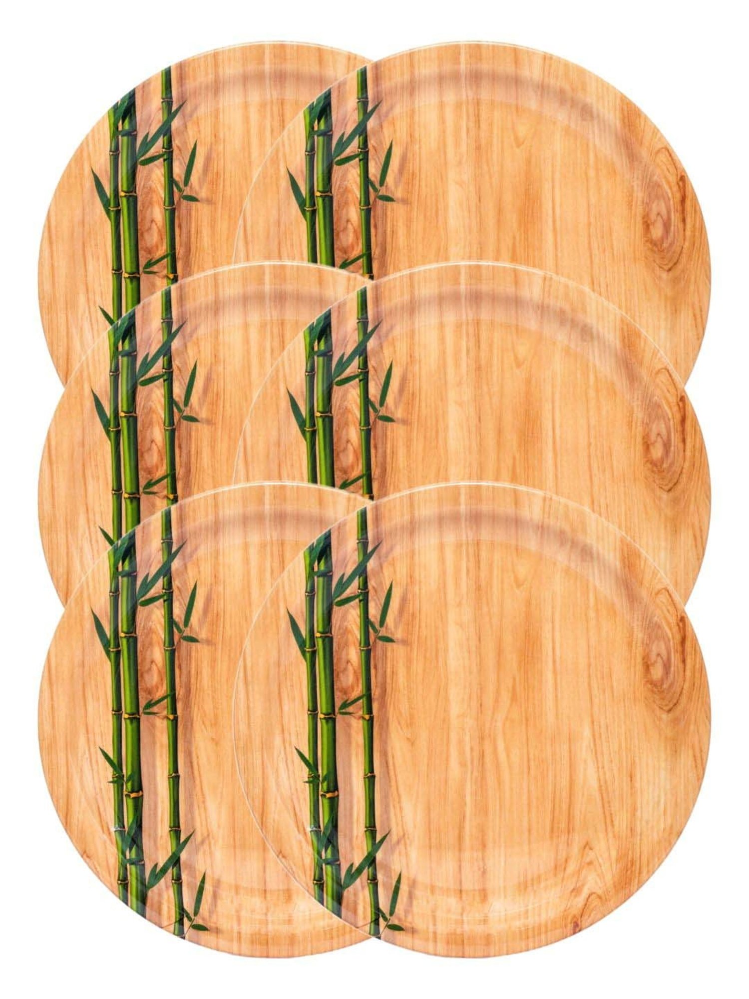 Servewell Bamboo Delite Melamine 28 cm Dinner Plates - Set of 6
