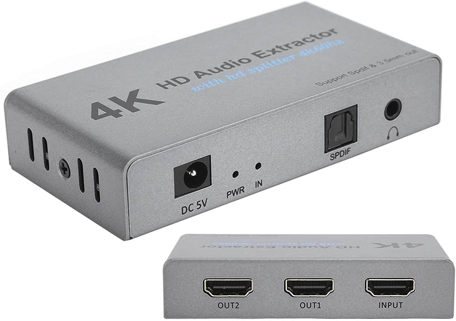 SOONHUA 4k HDMI Audio Extractor Higha&euro;&lsquo;Definition with 1 Points 2 Converter USB Port Computer Supplies