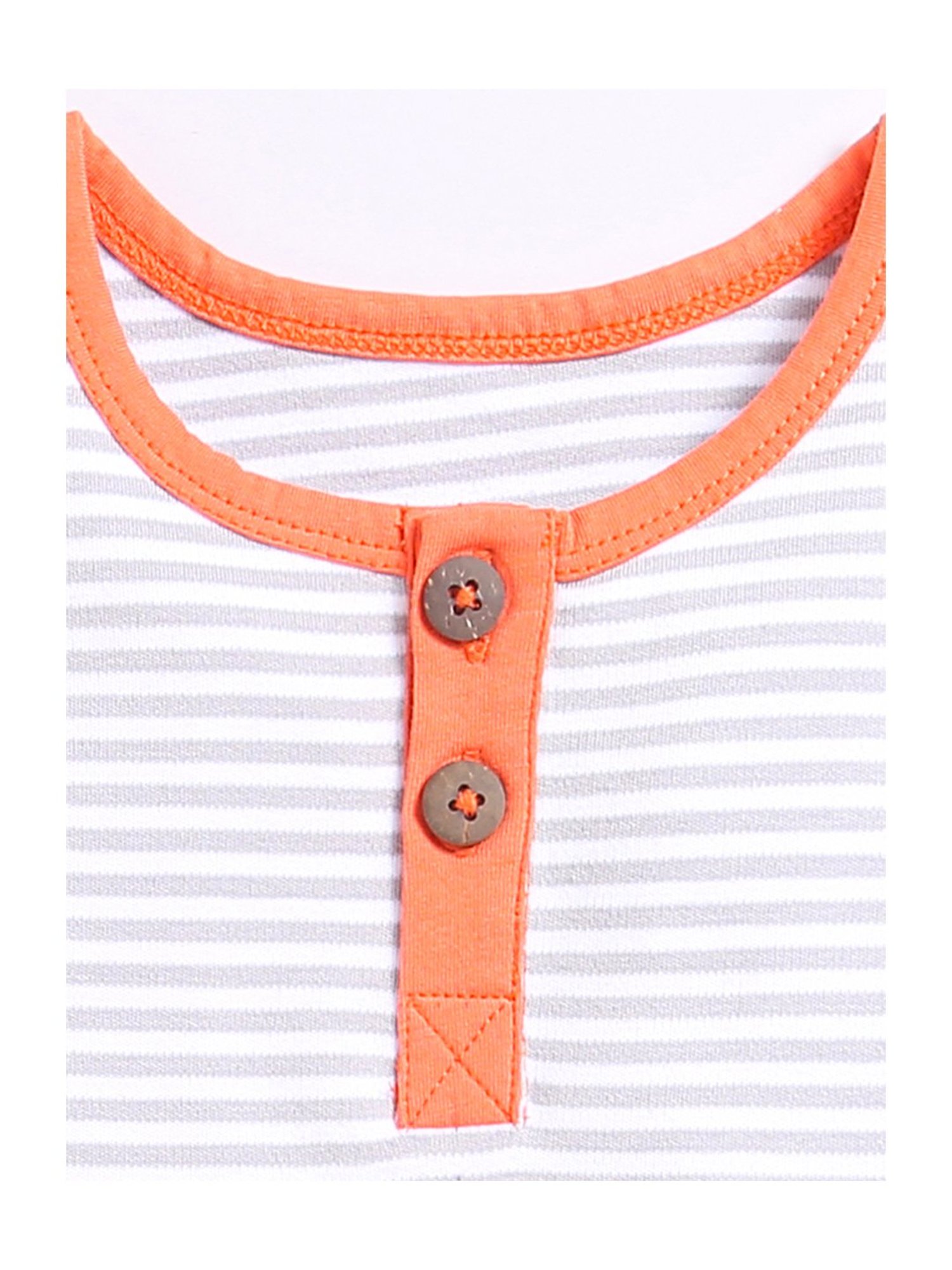Nino Bambino Kids White & Orange Striped Tank Top with Shorts