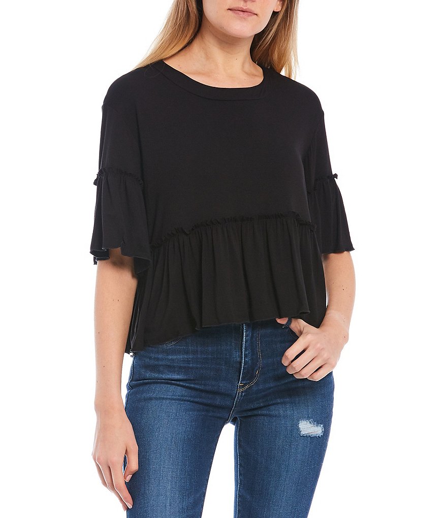 Originality Short Sleeve Boho Peplum Top