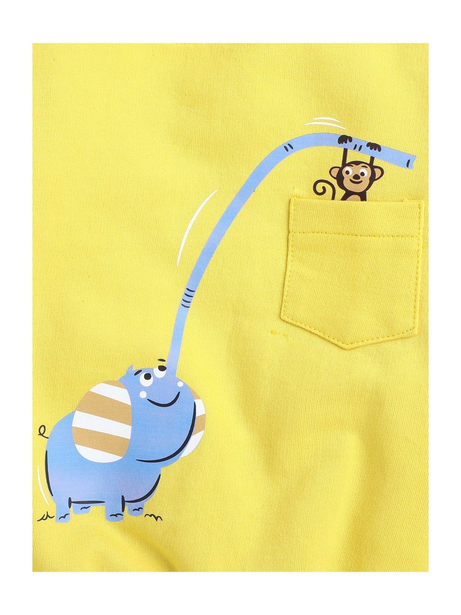 Bumzee Kids Yellow Printed Full Sleeves Sweatshirt