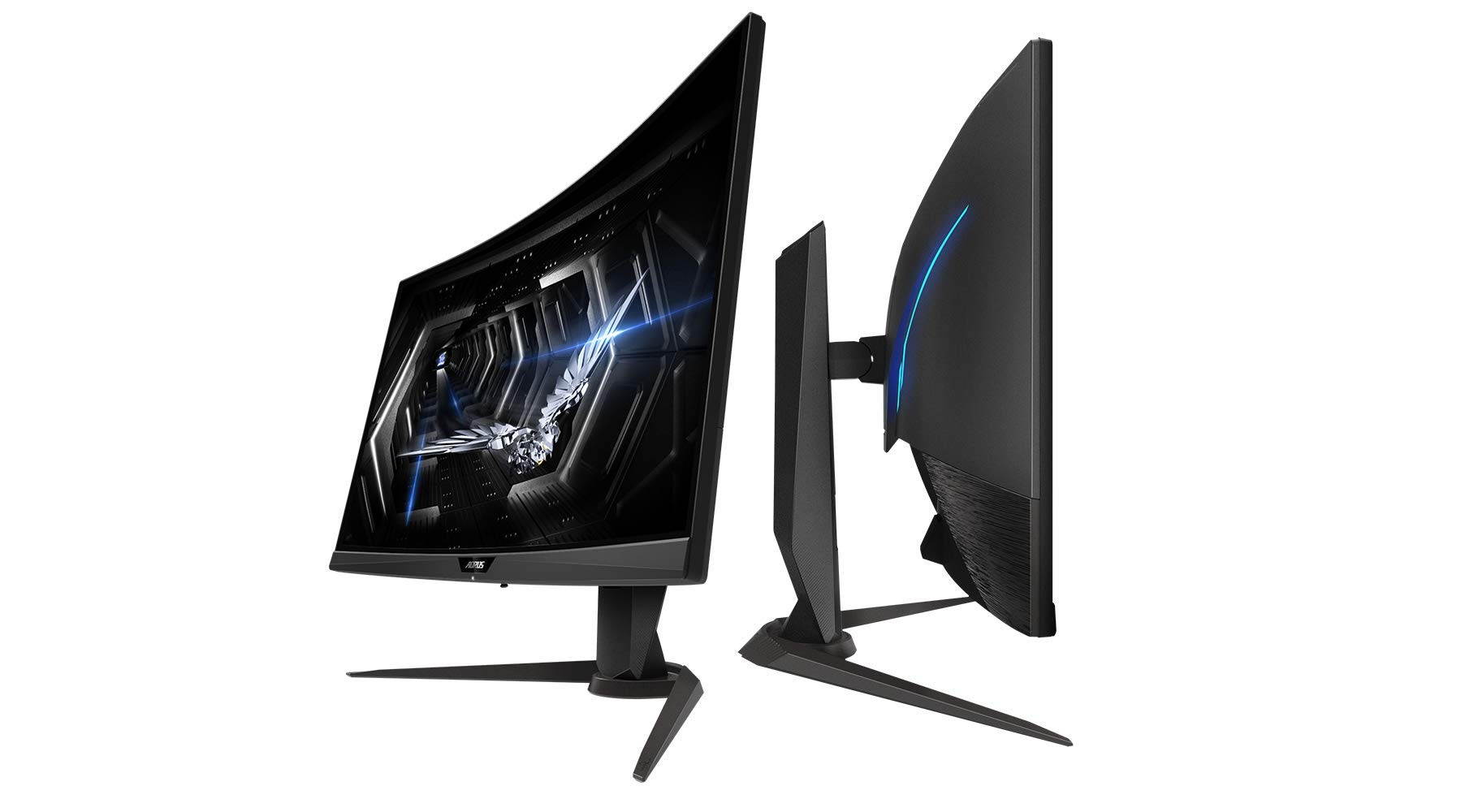 AORUS CV27Q 27" Frameless Curved 1500R Gaming Monitor, QHD 1440p, 90% DCI-P3 Color Accurate VA Panel, 1ms 165 Hz, HDR, FreeSync Premium Pro, Height/Tilt/Swivel Adjustable, VESA, Zero Bright Dot Policy