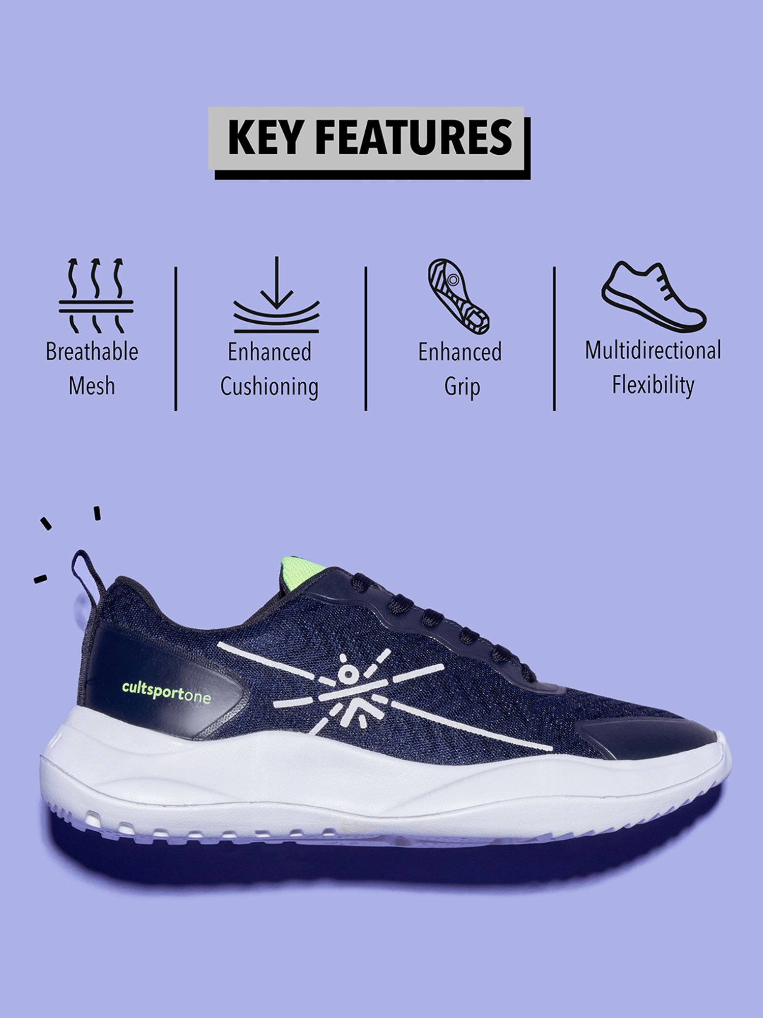 Cultsportone Men's Lope Navy Running Shoes