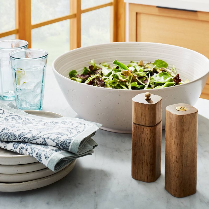 304oz Stoneware Ribbed Large Serving Bowl Cream - Threshold™ designed with Studio McGee