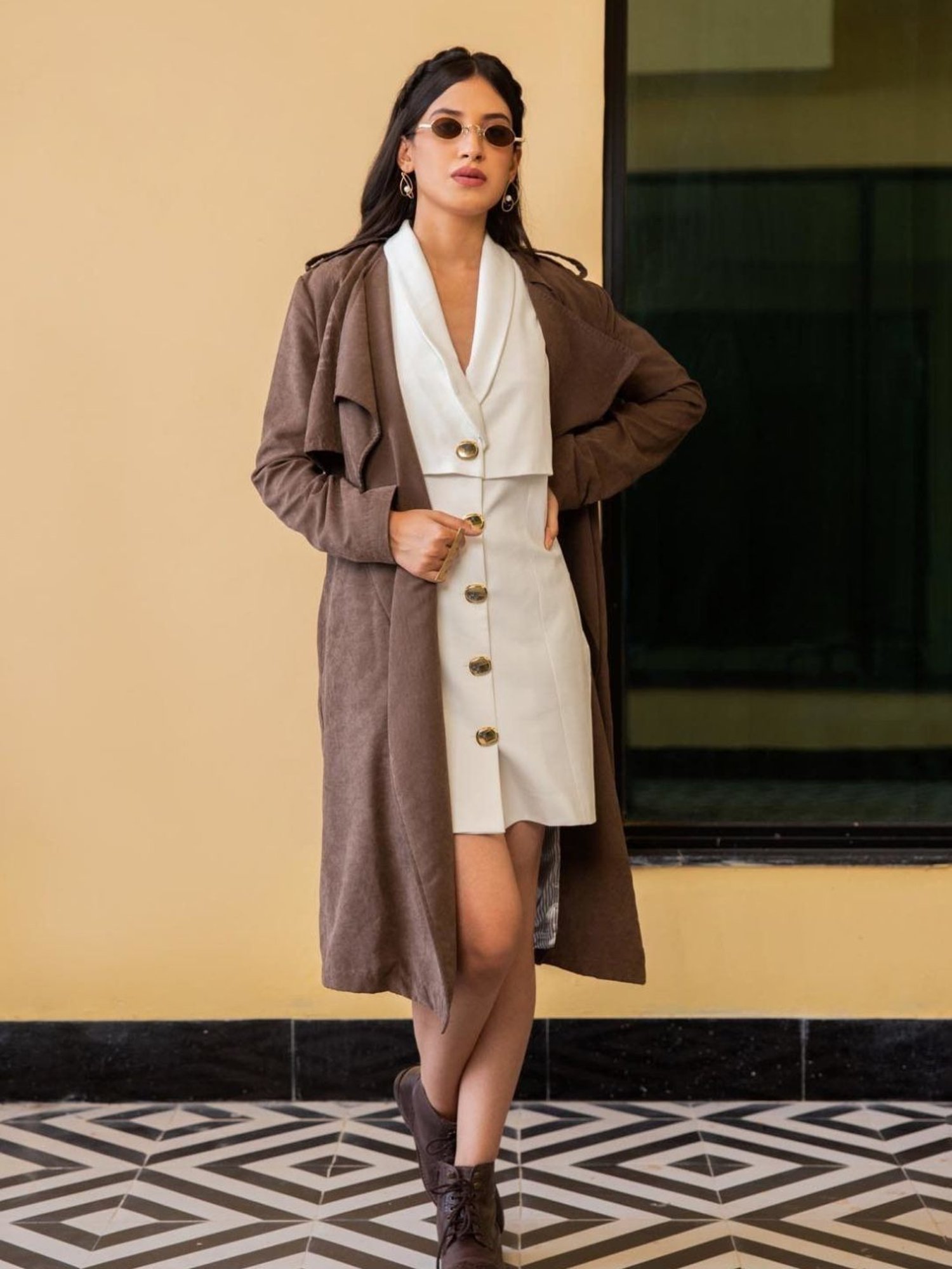 BInfinite Brown Suede Overcoat