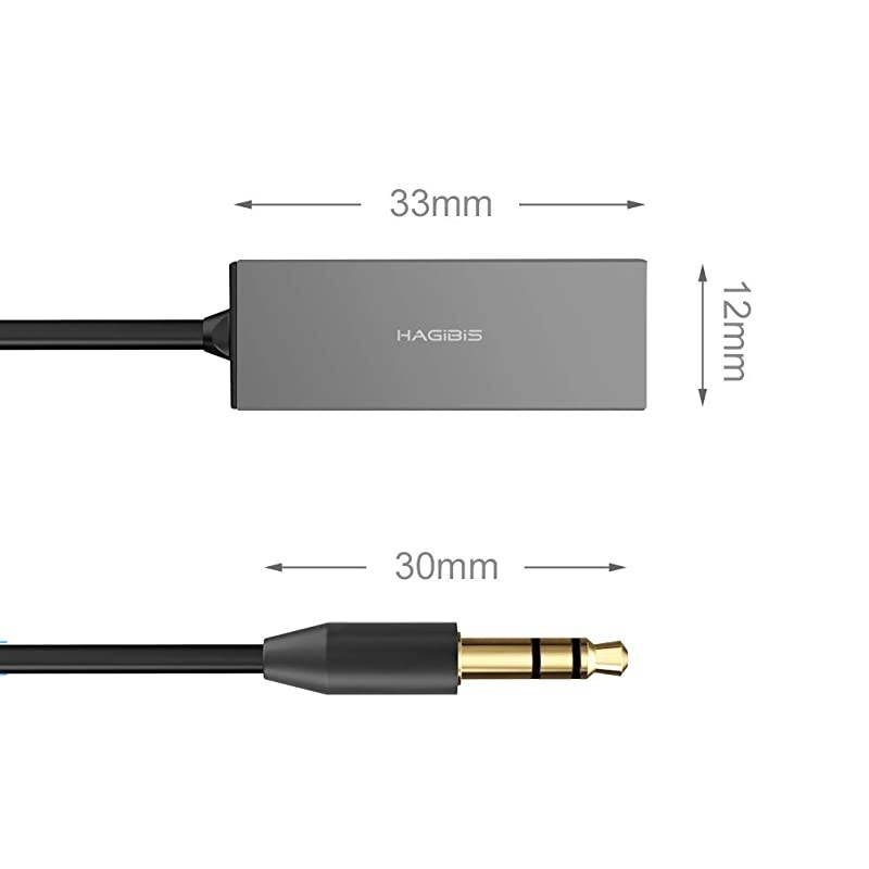 Bluetooth Receiver Bluetooth 50 Adapter HandsFree Bluetooth Car Kits AUX Audio 35mm Jack Stereo Music Wireless Receiver for Car Speaker Home Builtin Microphone Grey