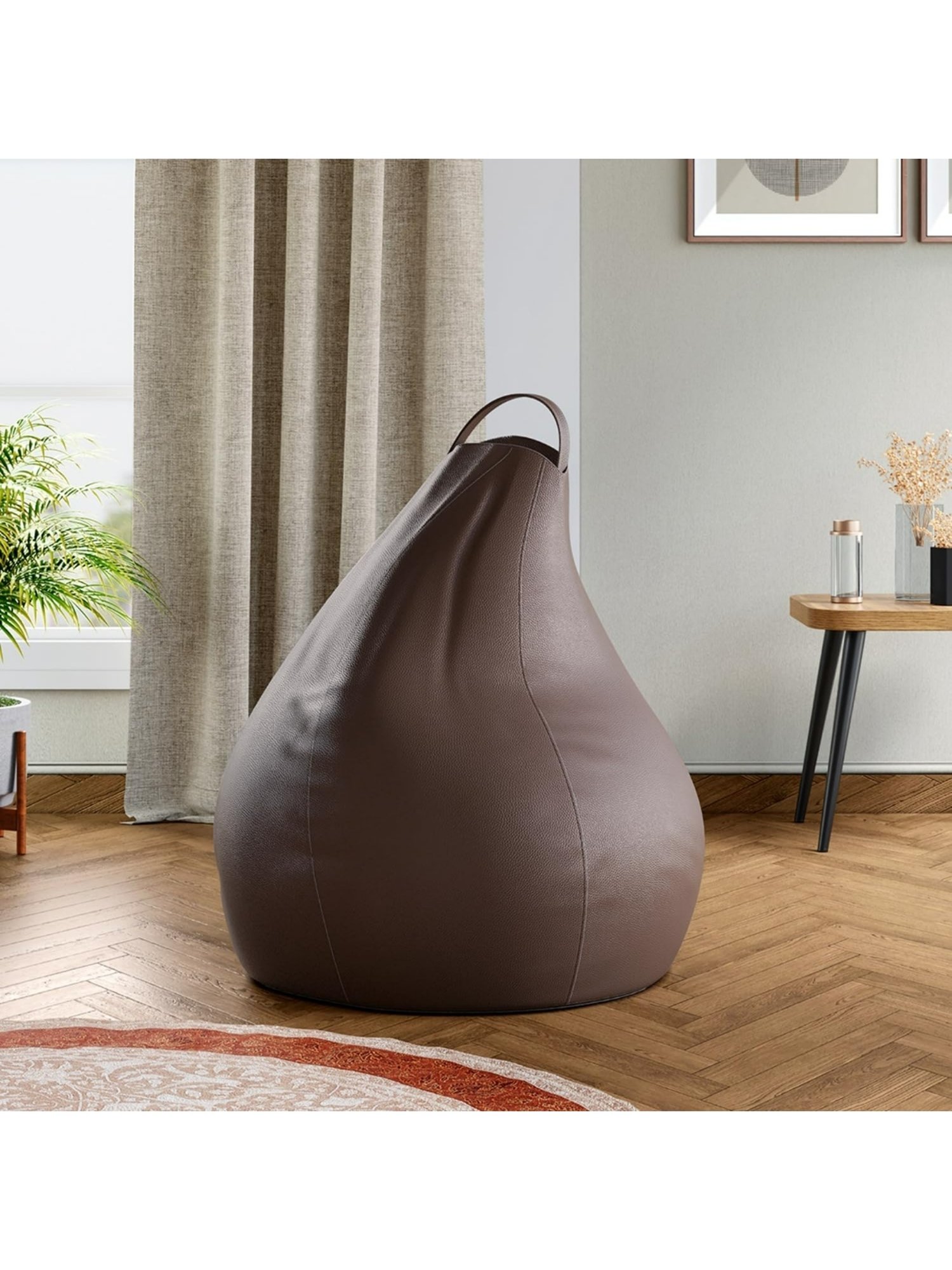 Godrej Interio Comfy ?Brown ?Faux Leather Bean Bag (1 Year Warranty)
