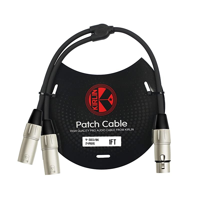 Cable Y30301 1 Foot XLR Female to Dual XLR Male YCable