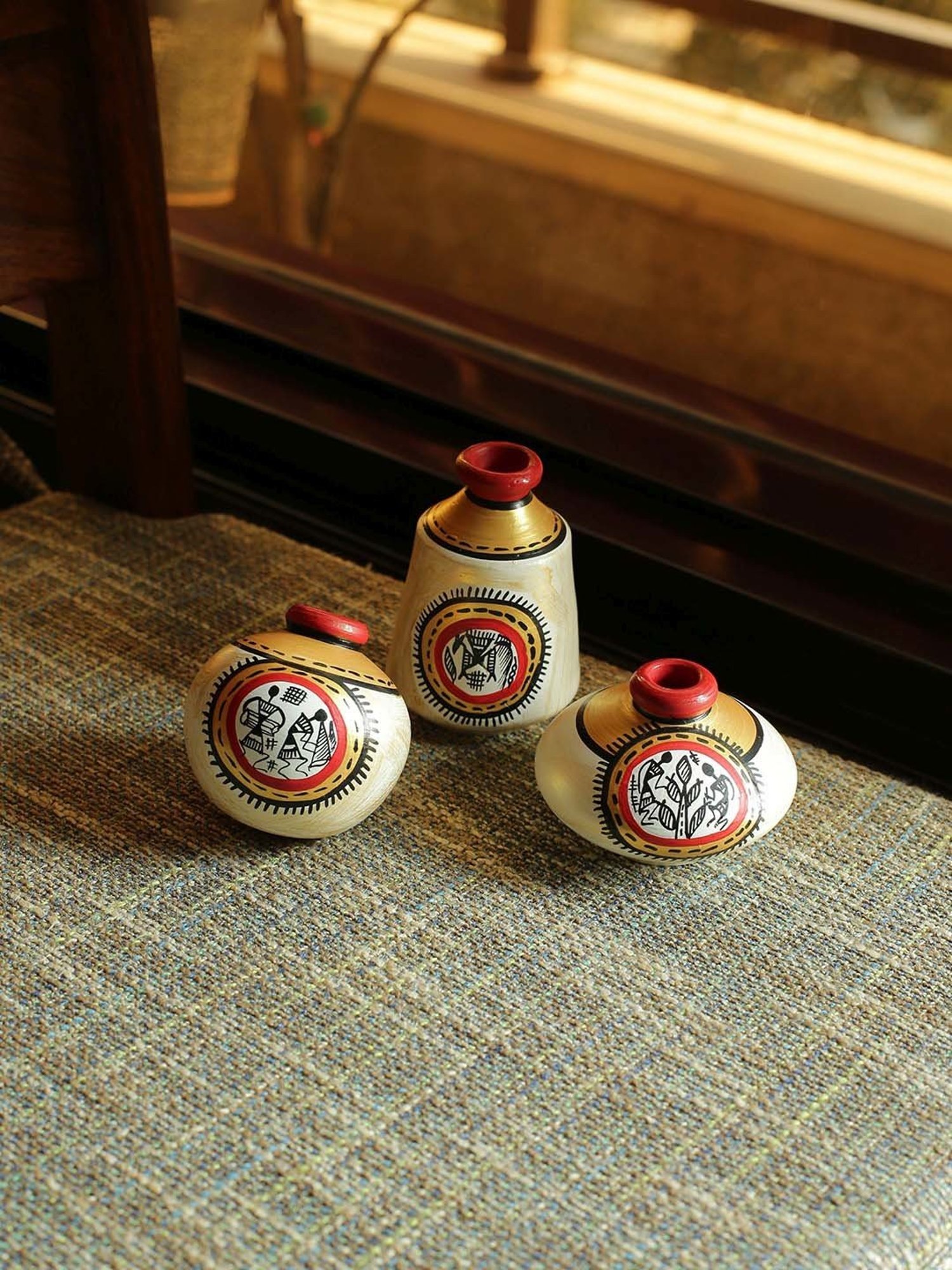 eCraftIndia Golden Handcrafted Engraved Palm Buddha Decorative Showpiece