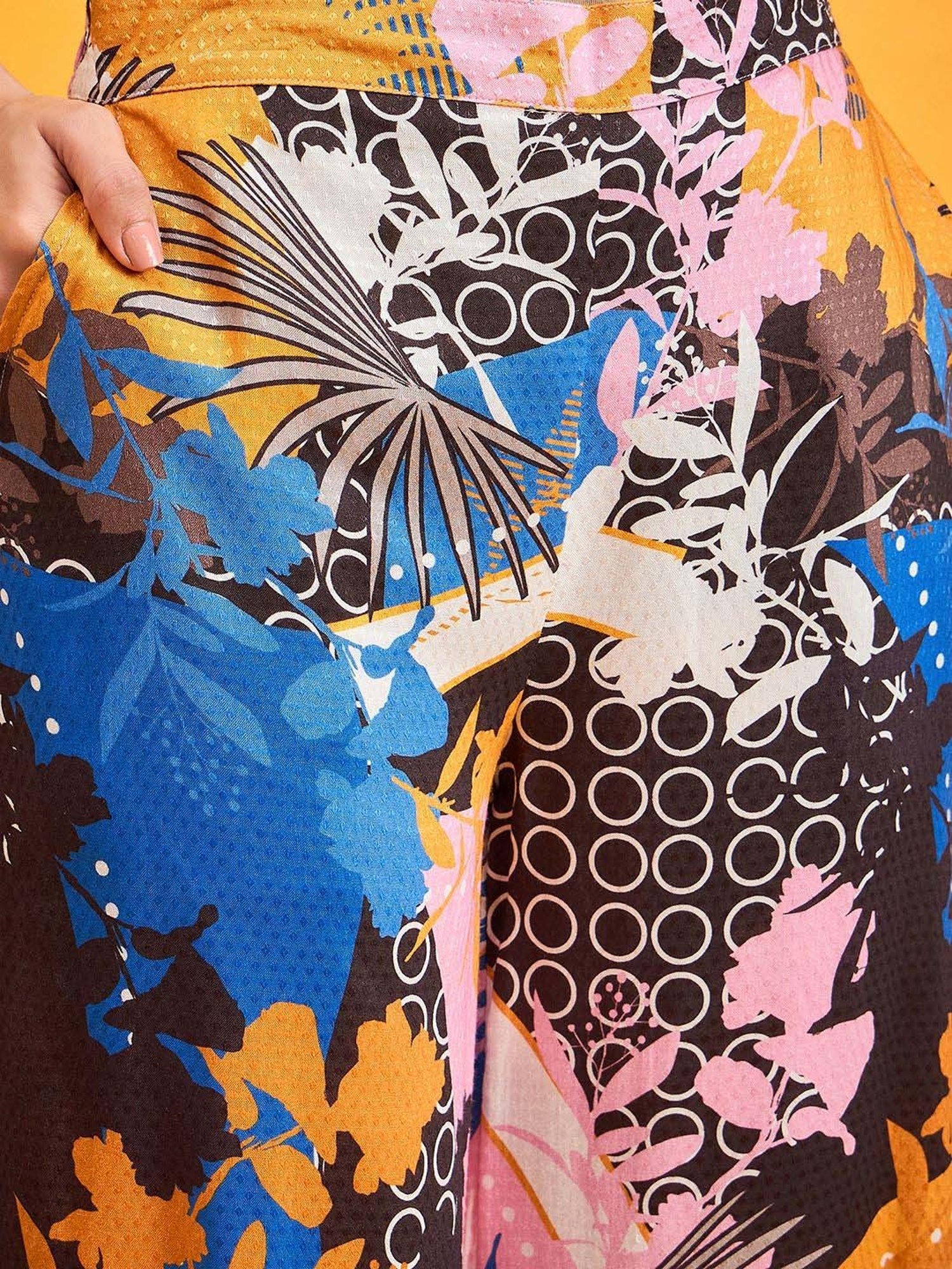 The Kaftan Company Multicolored Printed Top Palazzos Set