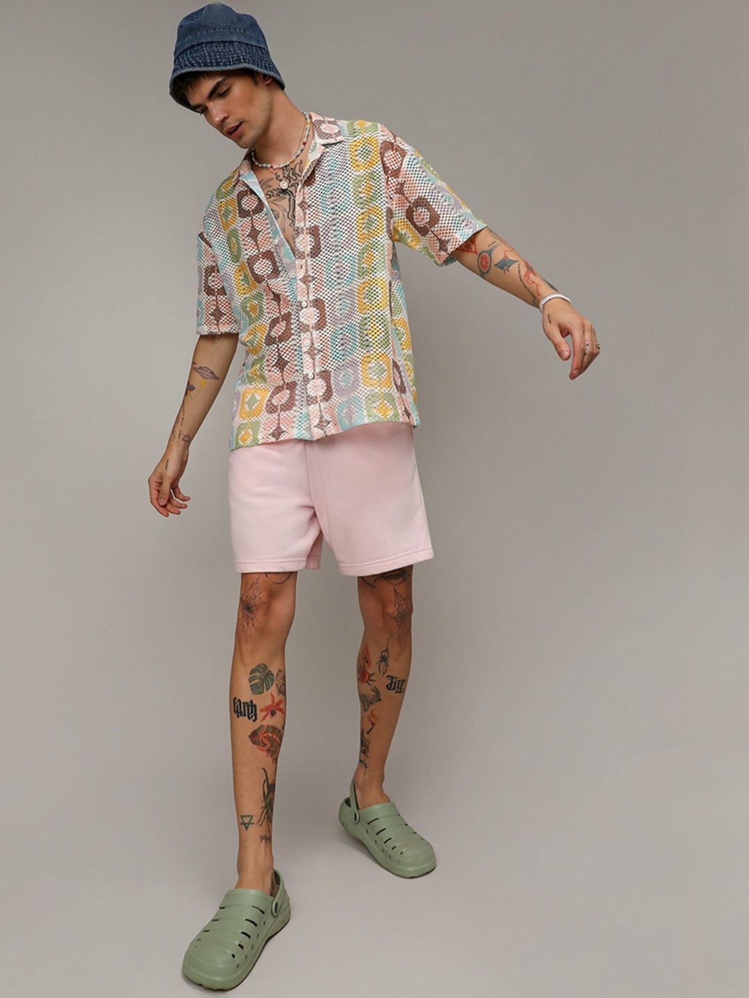 Campus Sutra Multicolored Loose Fit Printed Shirt