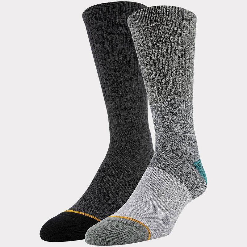 Signature Gold by GOLDTOE Men's Native Nomad Crew Colorblock Sport Socks 2pk - Black 6-12.5