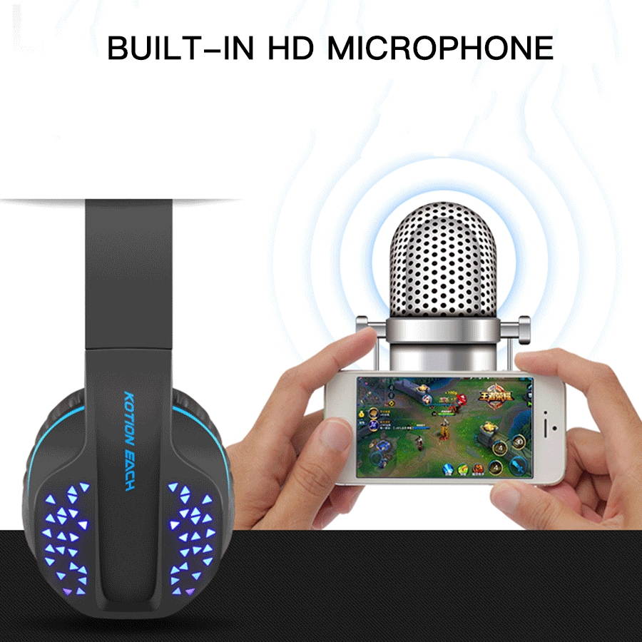 KOTION EACH B3507 Bluetooth Headphones Wireless Noise Canceling Sport Music Earphones Headsets Bass Stereo For a Mobile Phone