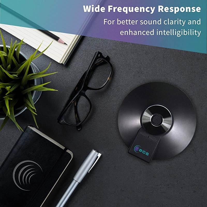 3.5mm 360&deg; Stereo Conference Microphone - Omnidirectional Digital Recording for Meetings, Teleconferencing, Video Conferencing - Daisy Chain Option ((4) 3.5 mm)