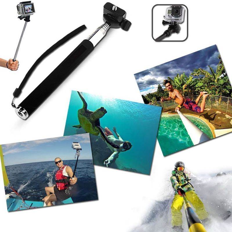 ROME CARE 7 in 1 Universal Action Camera Accessories Bundle-Head Chest Strap Mount/Selfie Stick/Floating Hand Grip Compatible with Campark ACT74/Dragon Touch 4K/AKASO EK7000 Brave 4 5 6/Vantop Moment