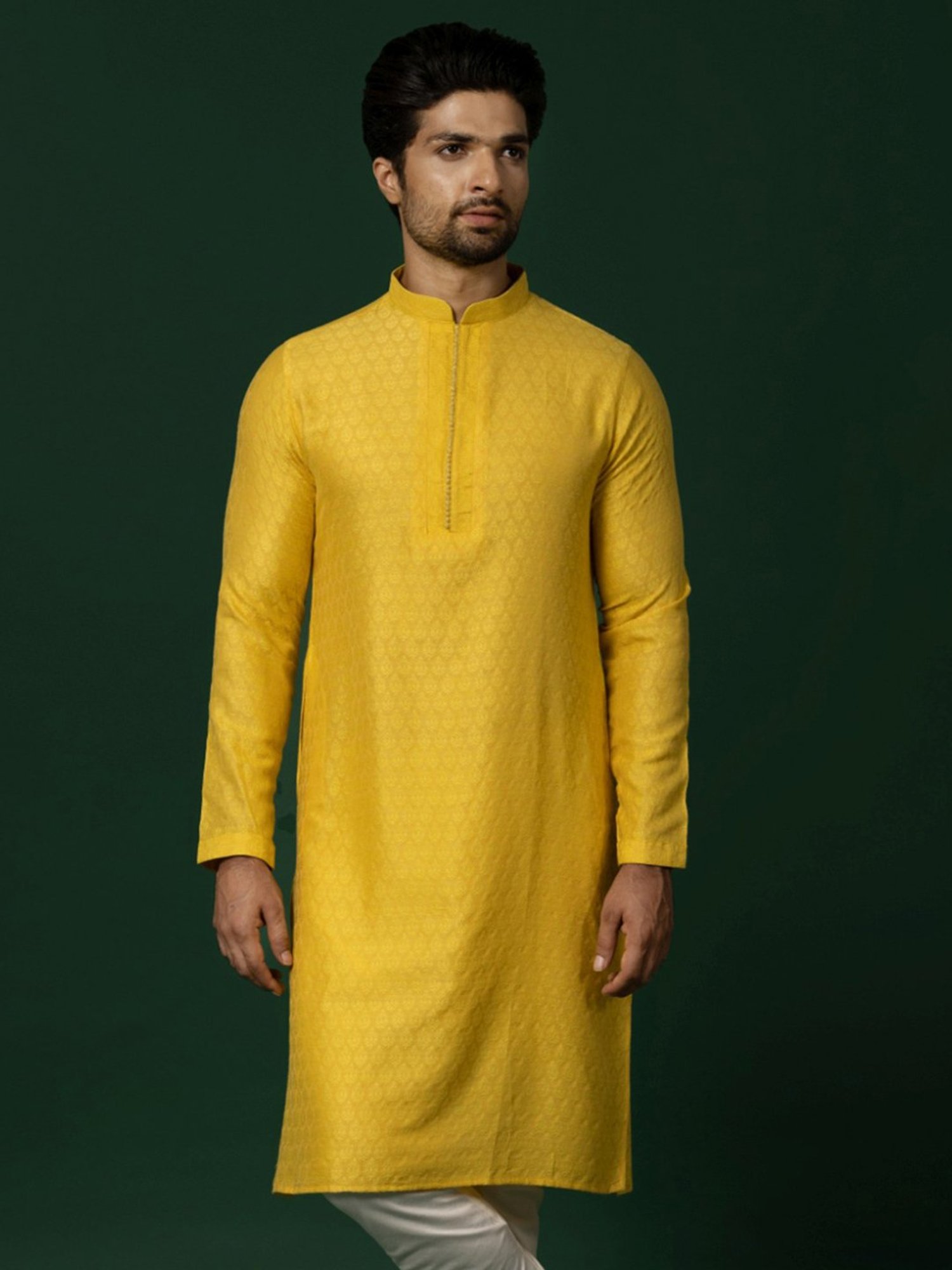 Manthan Fawn & White Regular Fit Kurta