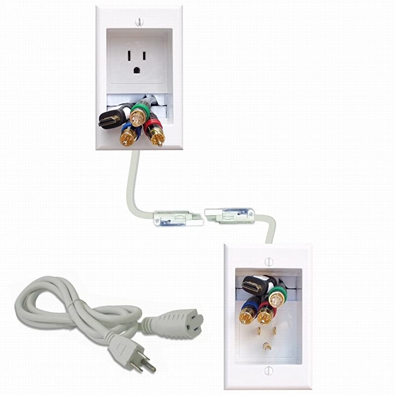 ONECK Recessed InWall Cable Management System with PowerConnect for WallMounted Flat Screen LED LCD and Plasma TVs