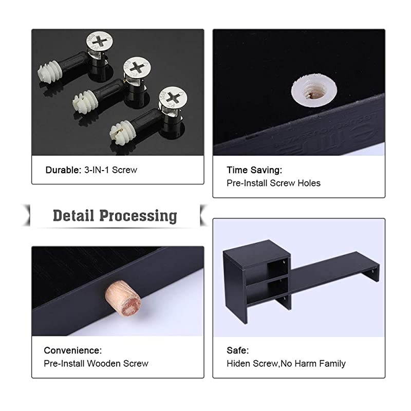 Monitor Stand Riser with 2Tier Storage Shelf 315 inch Desktop Organizer Computer Laptop PC Printer Telephone Stand for Office Dorm Home Space Saving Black