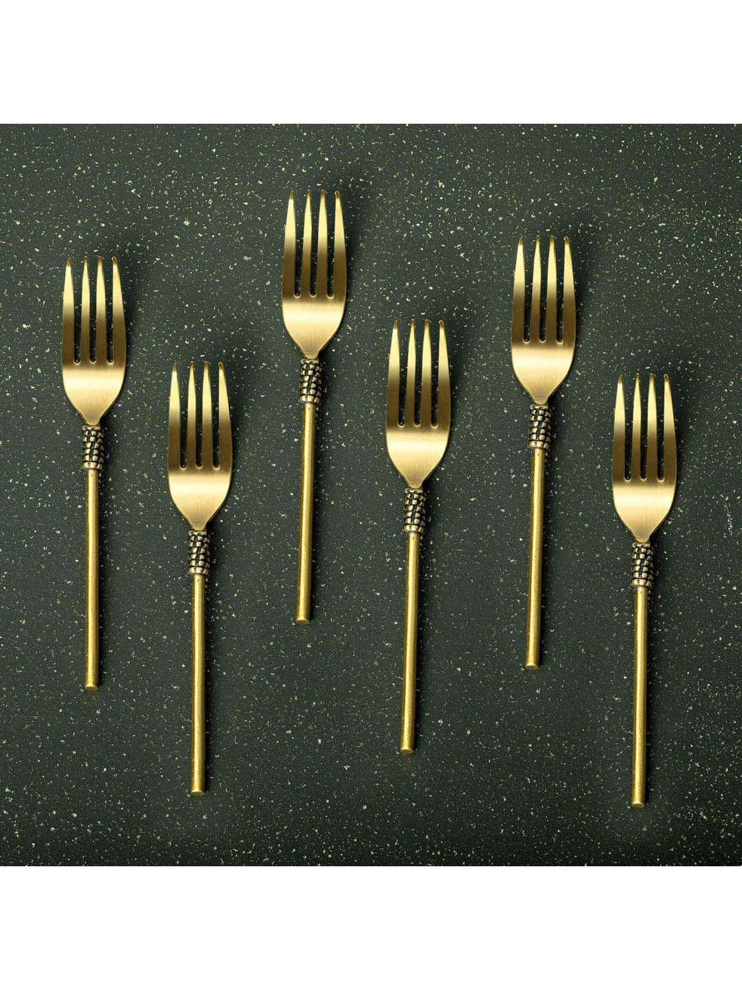 ellementry Masai Golden Brass Table Forks - Set of 6