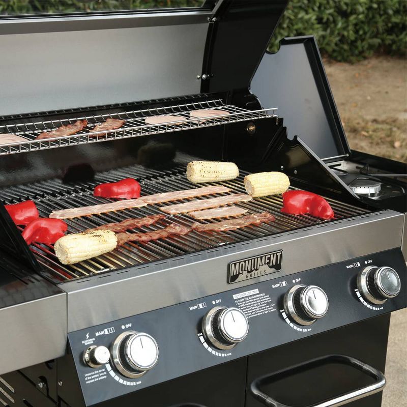 4-Burner Propane Gas Grill with ClearView Lid Black Model 24633 - Monument Grills