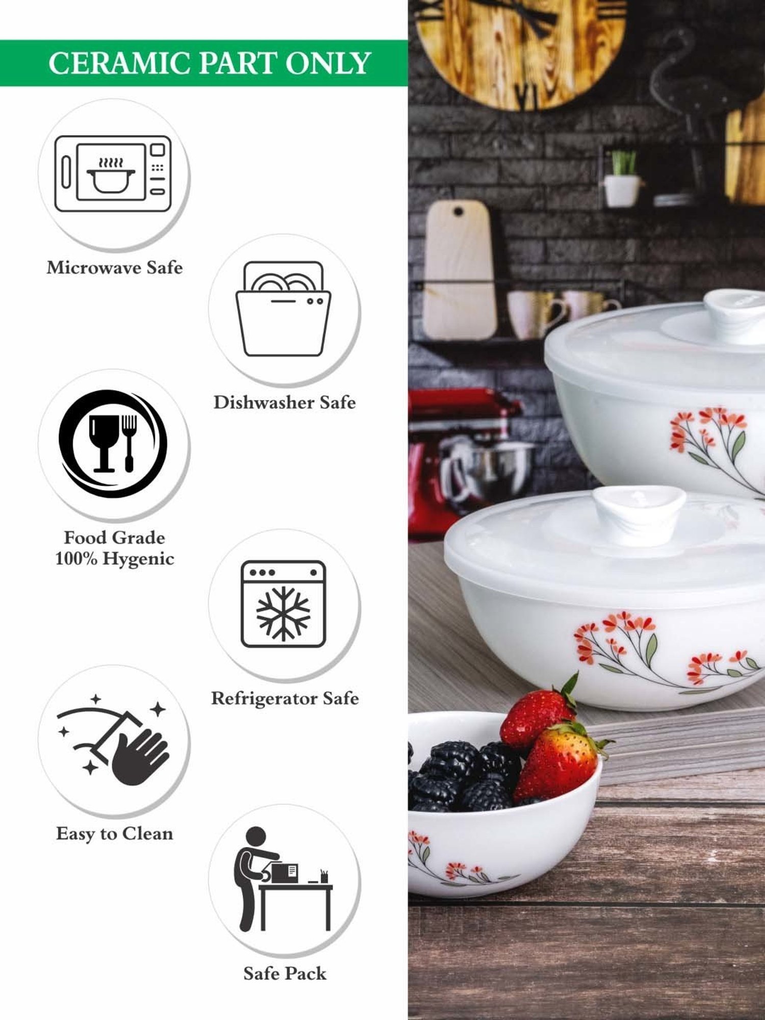 Cello White Opalware 3-Piece Mixing Bowl Set