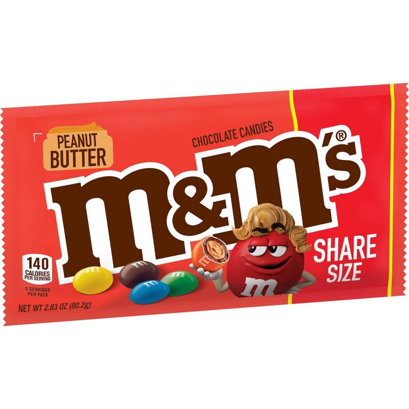M&M's Peanut Butter Share Size Chocolate Candies - 2.83oz