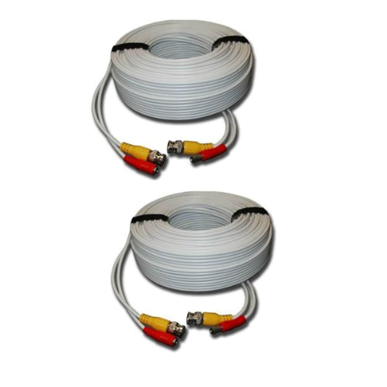 2 Pack of 150ft 150 Feet All-In-One Siamese CCTV Security Camera BNC Video and Power Cable for Surveillance System