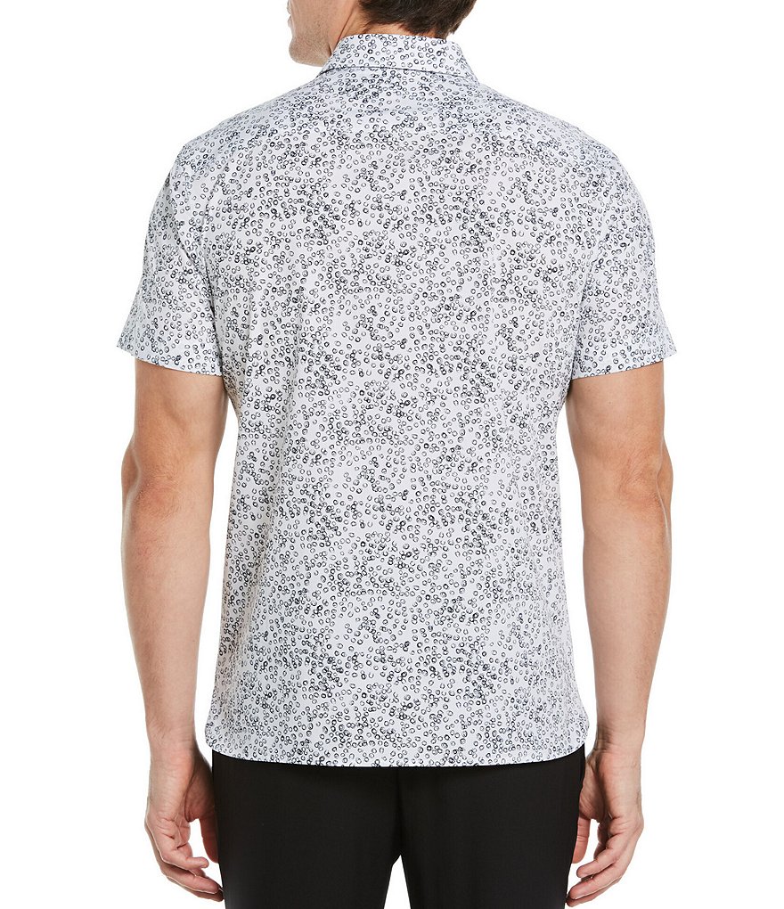 Perry Ellis Sketch Circle Print Stretch Short-Sleeve Woven Shirt