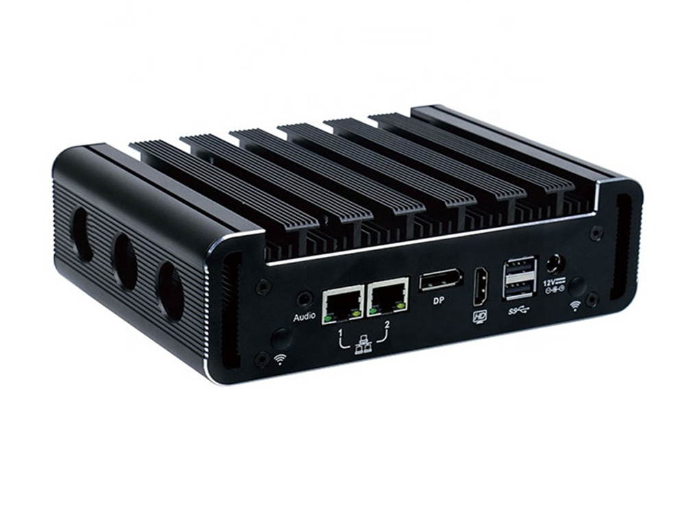Fanless Mini PC Intel Core i3 6006U/i3 7100U Mini Computer 1*DDR4 1*M.2 NVMe SSD Mini PC Windows10 with Dual Lan HD DP USB 2COM 8GB Ram 128GB SSD