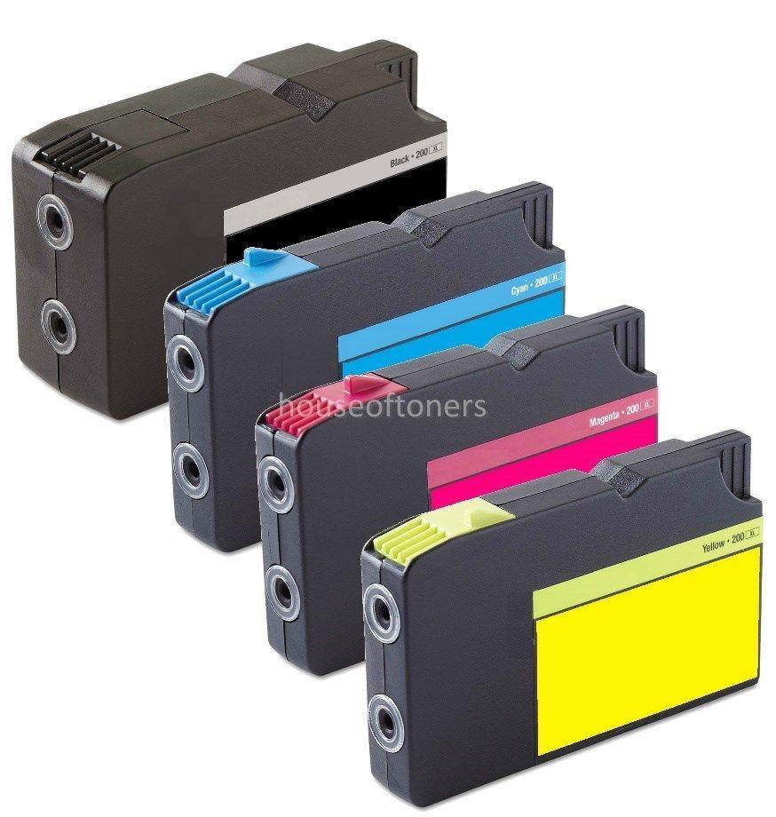 4 Pack 200 XL High Yield Ink Cartridge for Lexmark OfficeEdge Pro 4000 5500 5500