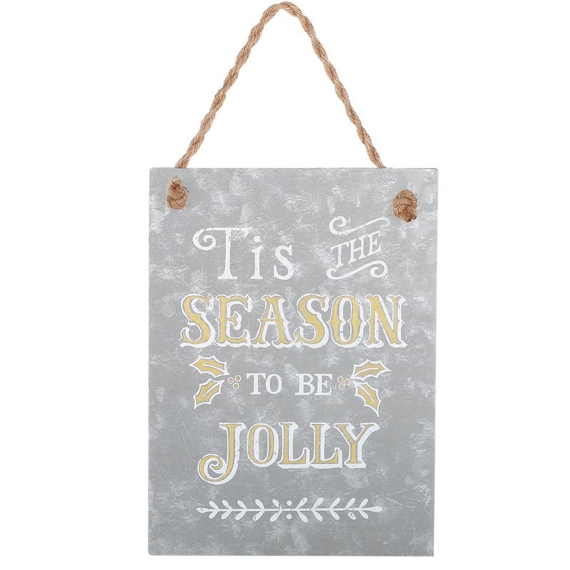 Roman 7.5" Inspirational "Tis the Season to be Jolly" Christmas Ornament - White/Gold