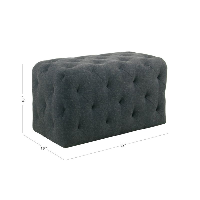 Pin Tufted Ottoman Dark Blue - HomePop