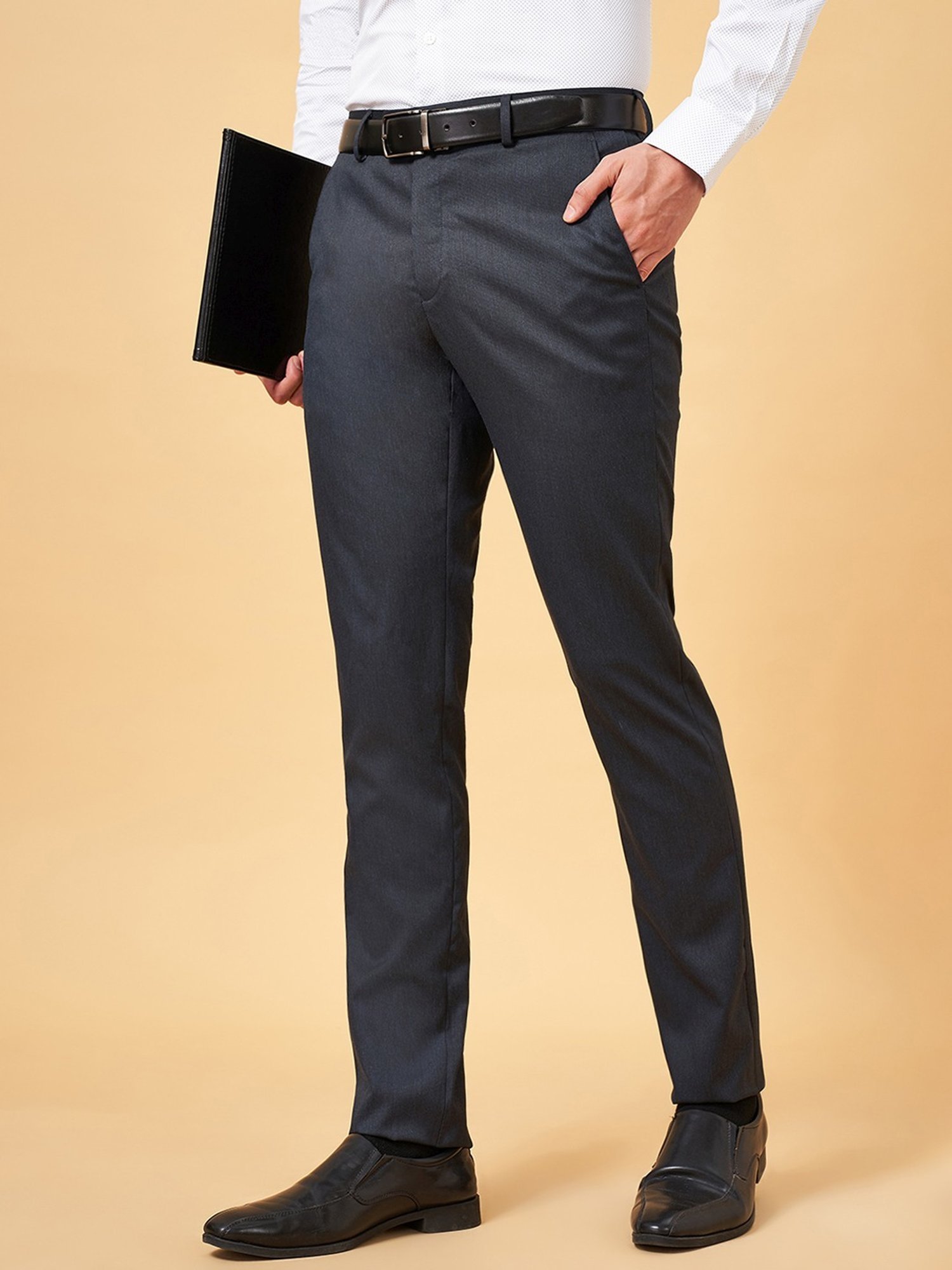 Peregrine By Pantaloons Aquifer Slim Fit Trousers