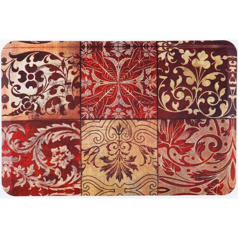 Home Dynamix 18" x 30" Mosaic Kitchen Mat Red
