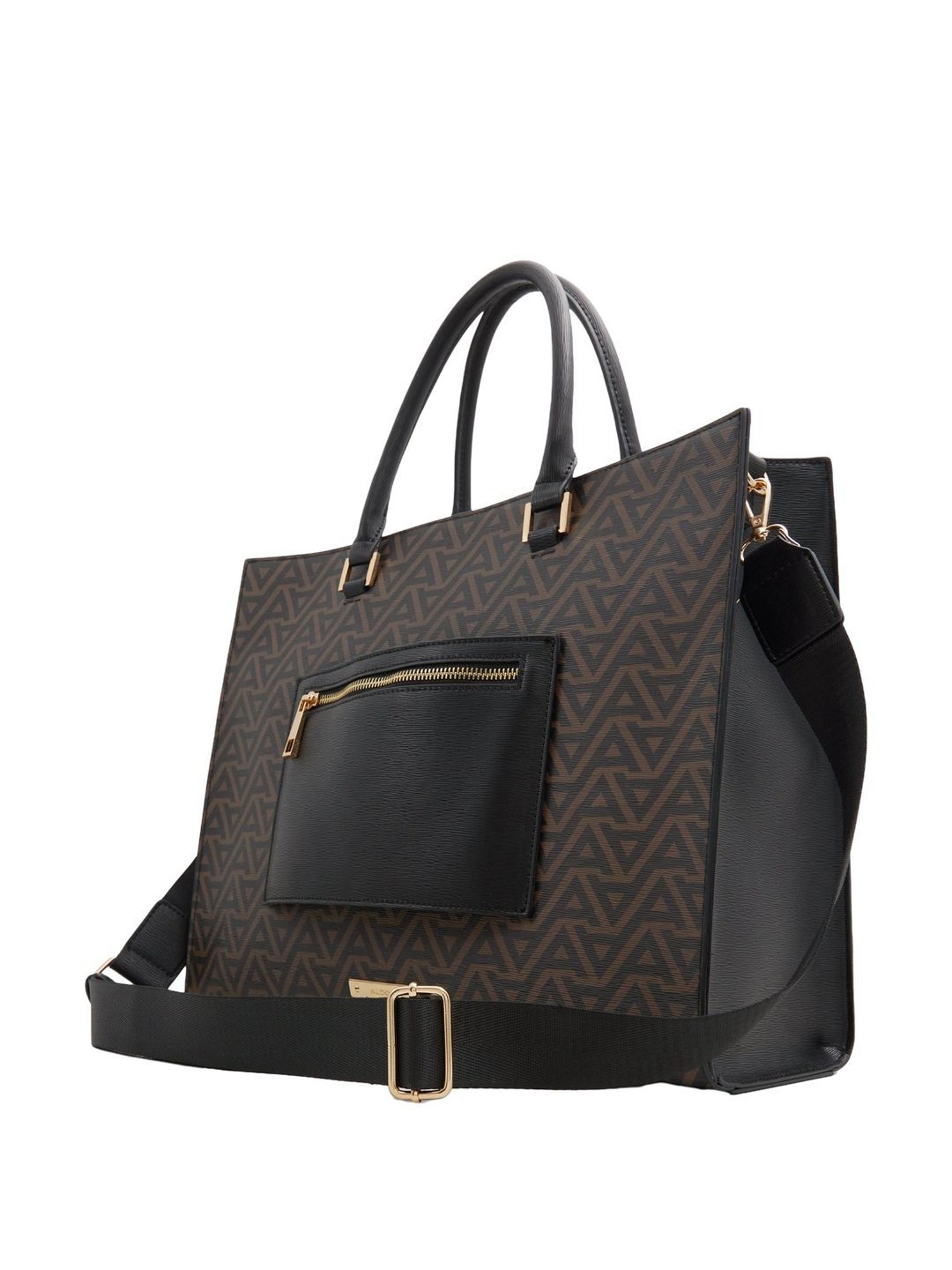 Call It Spring Black Combo Solid Large Tote Handbag