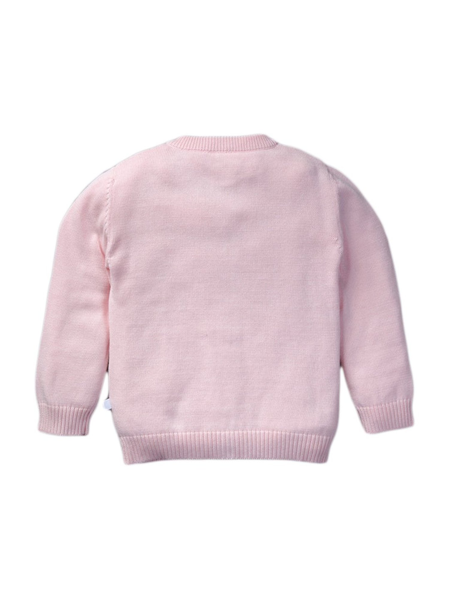 Pranava Kids Baby Pink Cotton Patch Work Sweater
