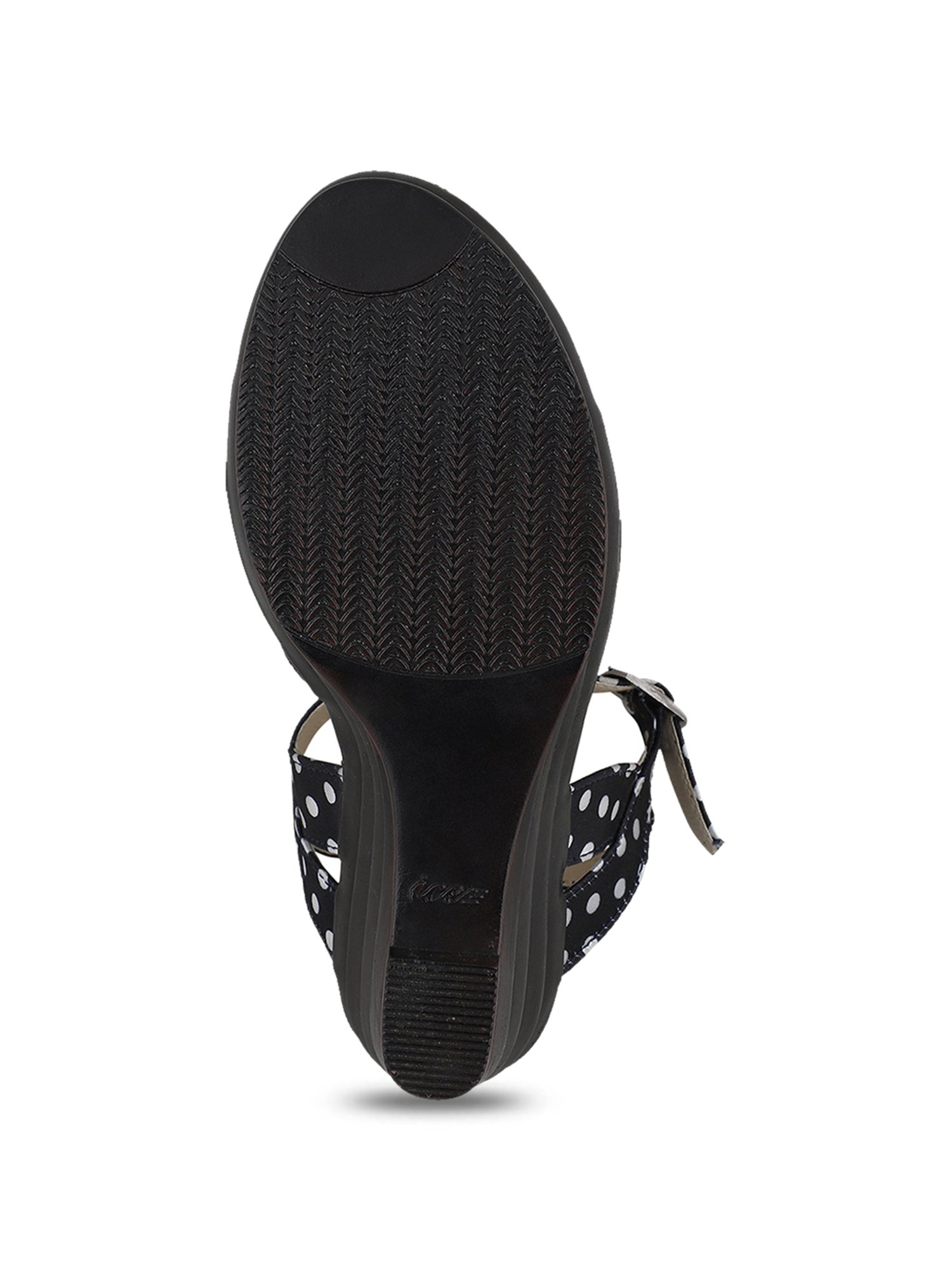 Iconics Women's Black Ankle Strap Wedges