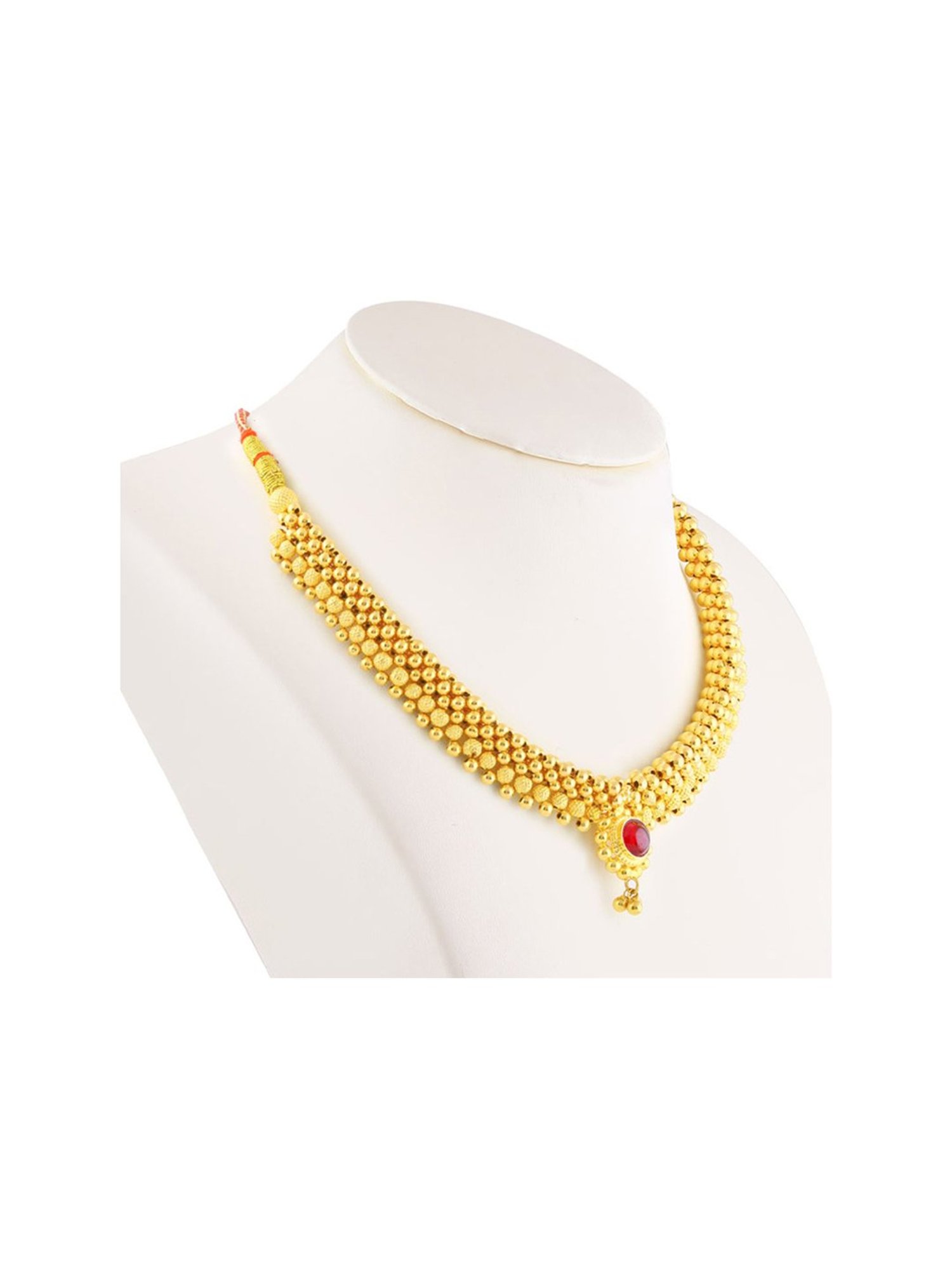 CKC Repouss&iquest; Work Rudraksha Gold Extender Neck Chain: Spiritual Elegance