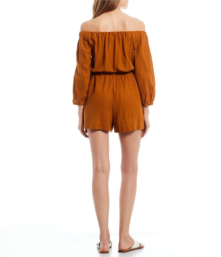 GB Belted Off-the-Shoulder Romper